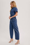 Load image into Gallery viewer, Jo - Denim Button Front Carpenter Jumpsuit