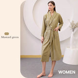 Load image into Gallery viewer, Thin satin bathrobe with quick drying water absorption for couples women&#39;s long and plus size yukata for men