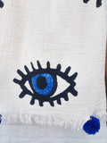 Load image into Gallery viewer, Black Evil Eye Throw Blanket by Moa