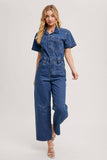 Load image into Gallery viewer, Jo - Denim Button Front Carpenter Jumpsuit