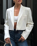 Load image into Gallery viewer, Blair - Buttonless Slim-Fit Lapel Cropped Blazer