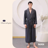 Load image into Gallery viewer, Thin satin bathrobe with quick drying water absorption for couples women&#39;s long and plus size yukata for men