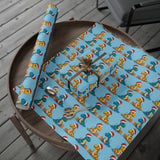 Load image into Gallery viewer, Dino-Merry Christmas Wrapping Paper - Festive Dinosaurs with Hats, Lights &amp; Gifts!