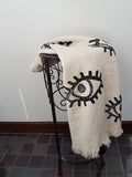 Load image into Gallery viewer, Black Evil Eye Throw Blanket by Moa