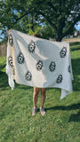 Load image into Gallery viewer, Black Evil Eye Throw Blanket by Moa