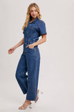 Load image into Gallery viewer, Jo - Denim Button Front Carpenter Jumpsuit