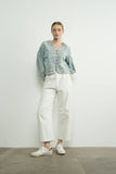 Load image into Gallery viewer, Aspen - Denim Embroidered Volume Sleeve Blouse