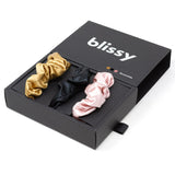 Load image into Gallery viewer, Blissy Scrunchies - Black, Gold, Pink