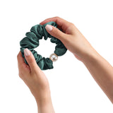 Load image into Gallery viewer, Blissy Pearl Scrunchies - Emerald