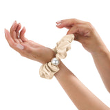 Load image into Gallery viewer, Blissy Pearl Scrunchies - Taupe