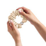 Load image into Gallery viewer, Blissy Pearl Scrunchies - Taupe