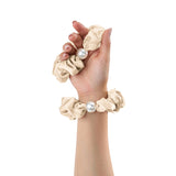 Load image into Gallery viewer, Blissy Pearl Scrunchies - Taupe