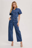 Load image into Gallery viewer, Jo - Denim Button Front Carpenter Jumpsuit