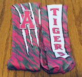 Load image into Gallery viewer, Archer Tigers Pink Socks - Peachy Brass