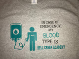 Load image into Gallery viewer, Bell Creek Academy Blood Type Shirt